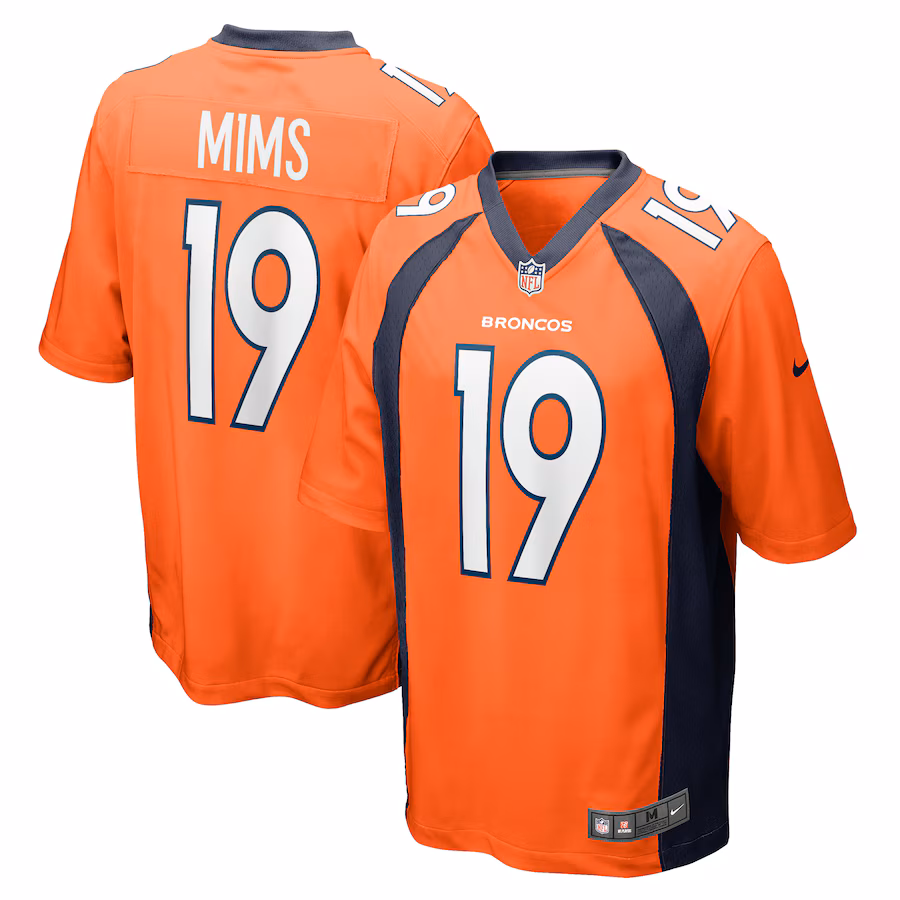 Men's Denver Broncos Marvin Mims Jr Nike  Orange Team Game Jersey