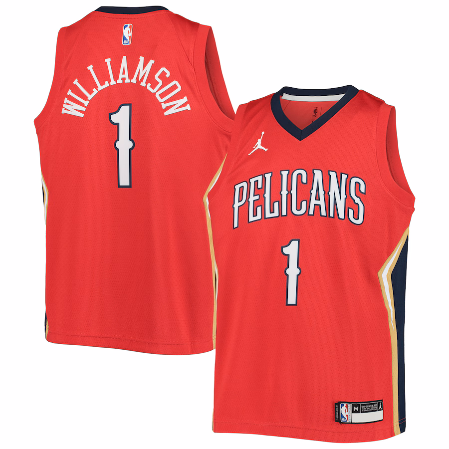 Youth New Orleans Pelicans Zion Williamson Jordan Brand Red 2020/21 Swingman Player Jersey - Statement Edition