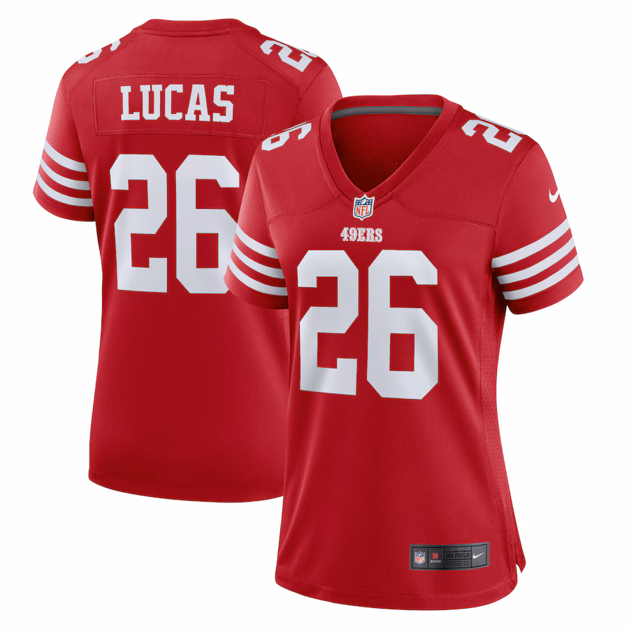 Women's San Francisco 49ers Chase Lucas Nike  Scarlet Team Game Jersey