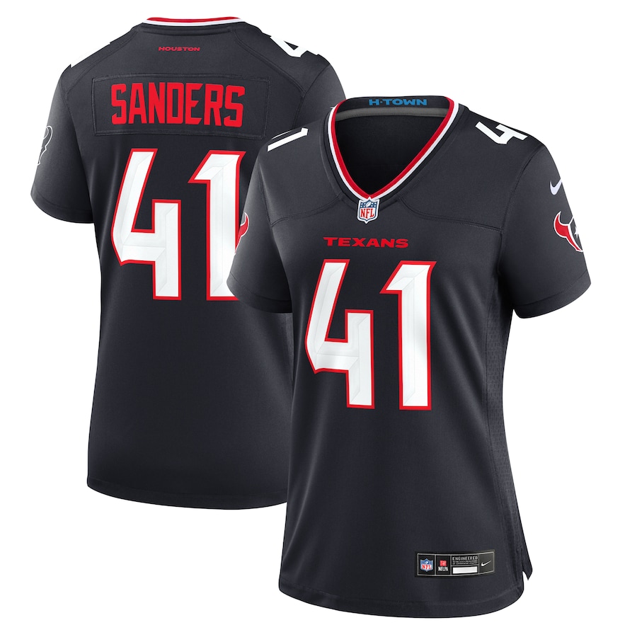 Women's Houston Texans Myjai Sanders Nike Navy Team Game Jersey