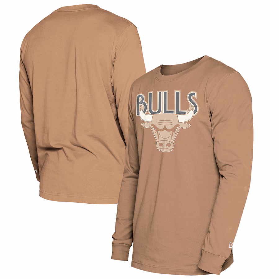 Men's Chicago Bulls  New Era Tan 2024/25 City Edition Long Sleeve T-Shirt