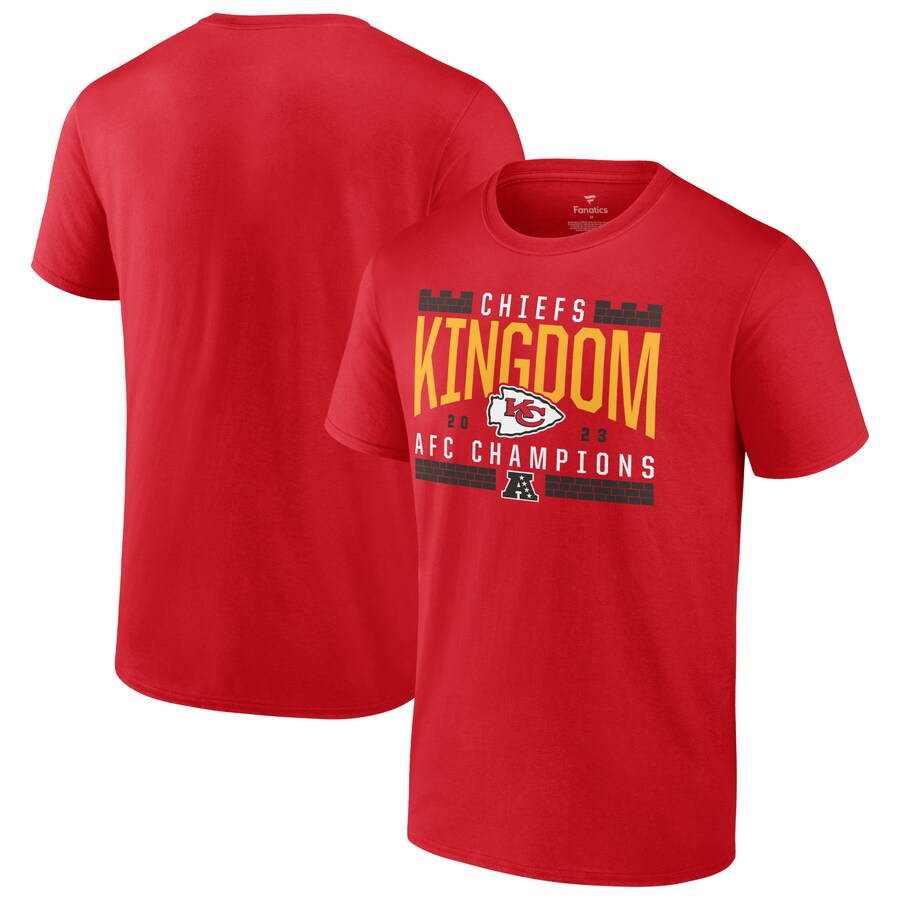 Men's Kansas City Chiefs Fanatics Red 2023 AFC Champions Hometown Not Done T-Shirt