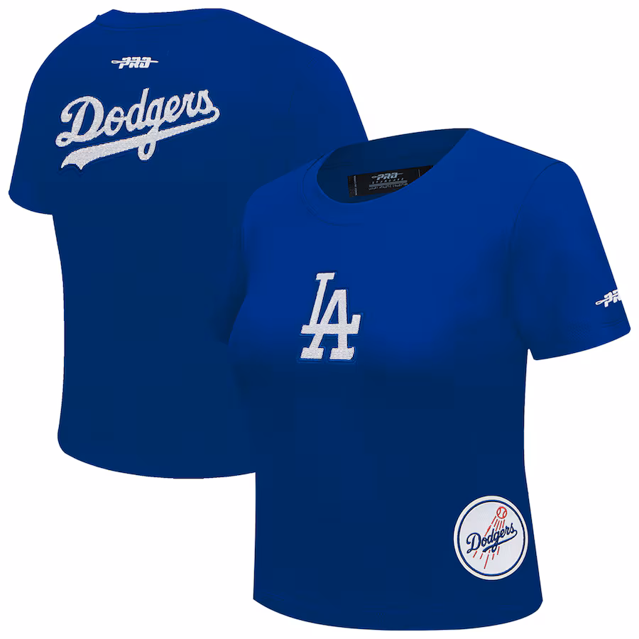 Women's Los Angeles Dodgers Pro Standard Royal Game Day Classics Baby Doll Cropped T-Shirt