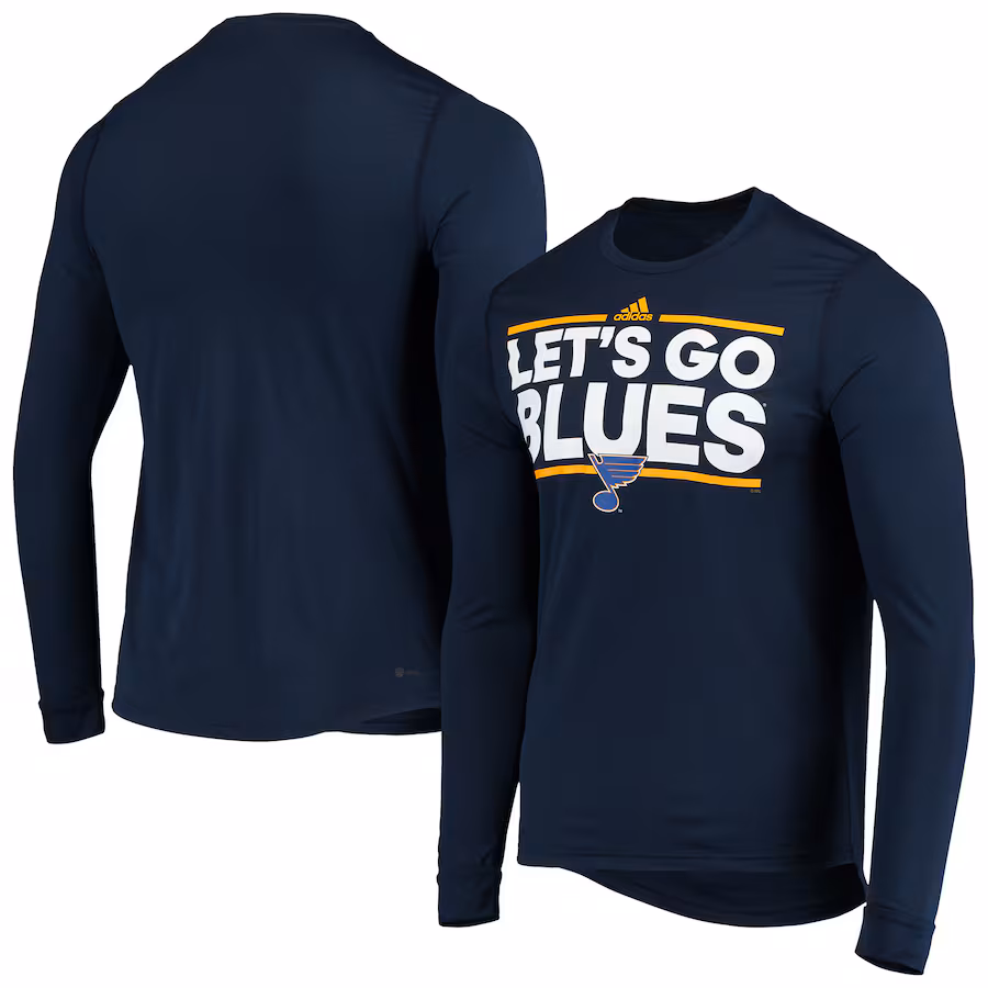 Men's St. Louis Blues adidas Navy Dassler AEROREADY Creator Long Sleeve T-Shirt