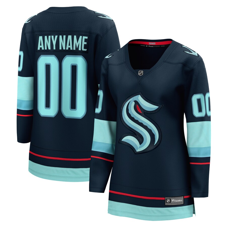 Women's Seattle Kraken Fanatics Branded Navy Home Breakaway Custom Jersey