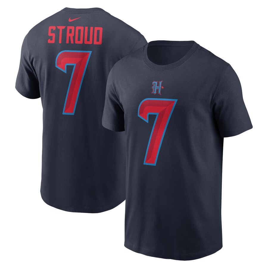 Men's Houston Texans C.J. Stroud Nike Navy Name & Number T-Shirt