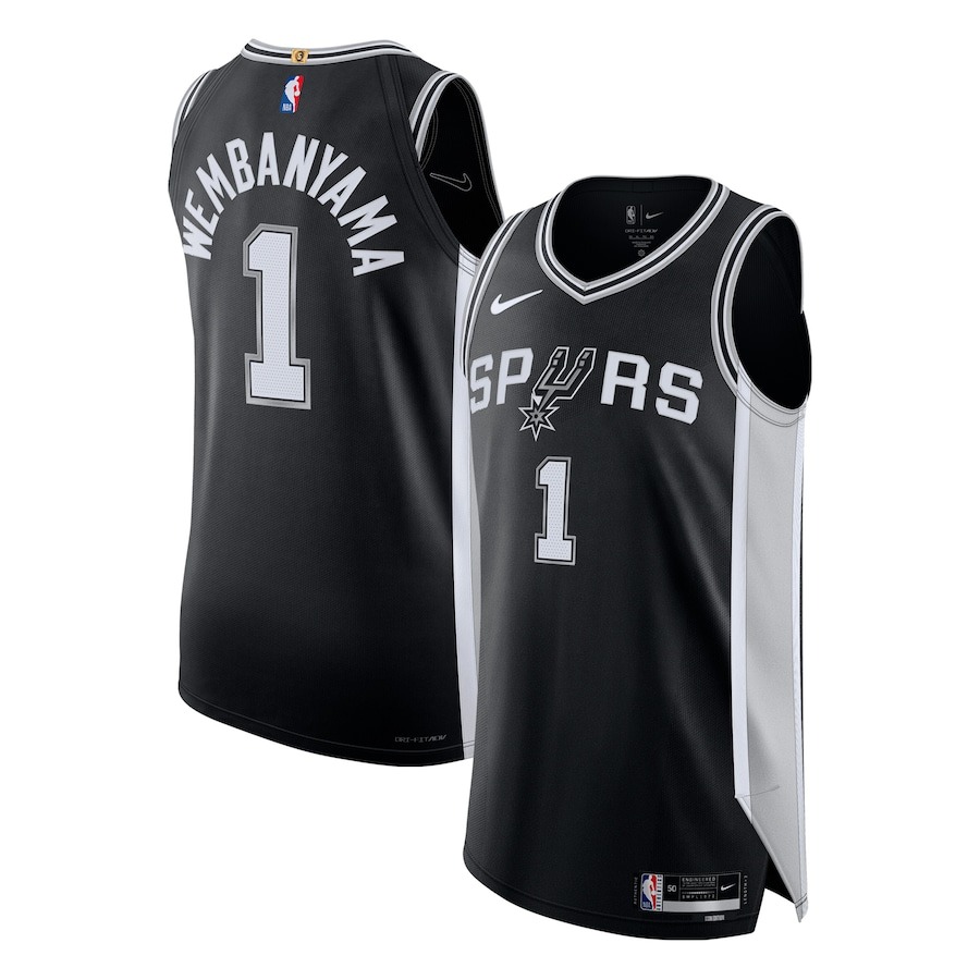 Men's San Antonio Spurs Victor Wembanyama Nike Black Authentic Jersey - Icon Edition