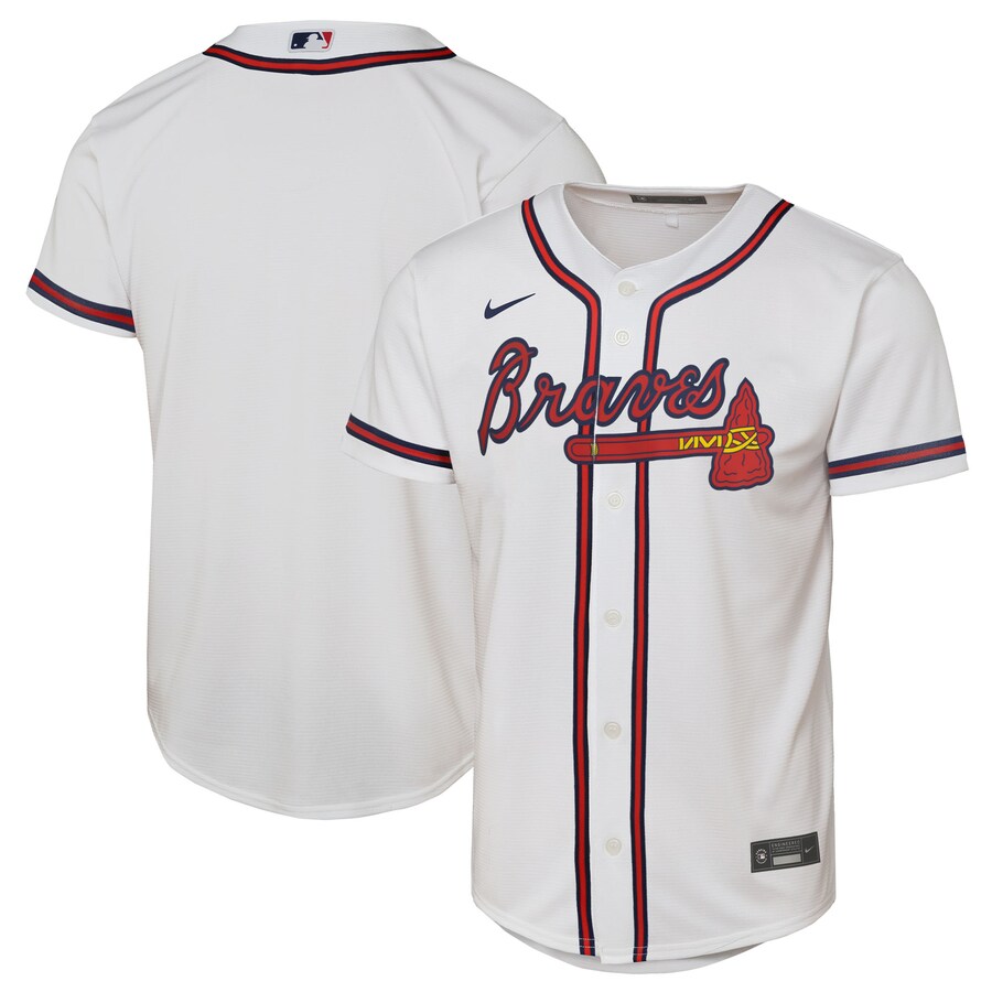 Youth Atlanta Braves Nike White Home Replica Jersey