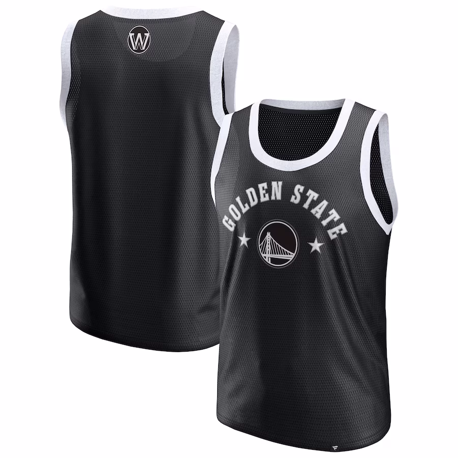 Men's Golden State Warriors  Fanatics Black Mesh Tank Top
