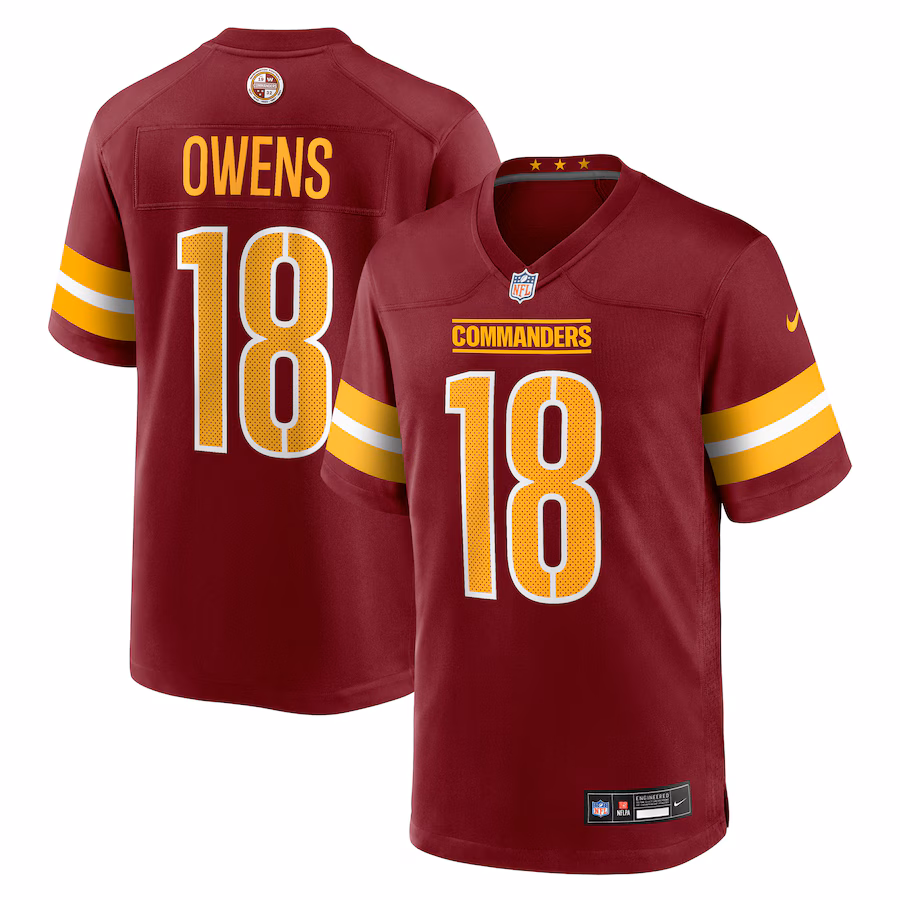 Men's Washington Commanders Tyler Owens Nike Burgundy Team Game Jersey