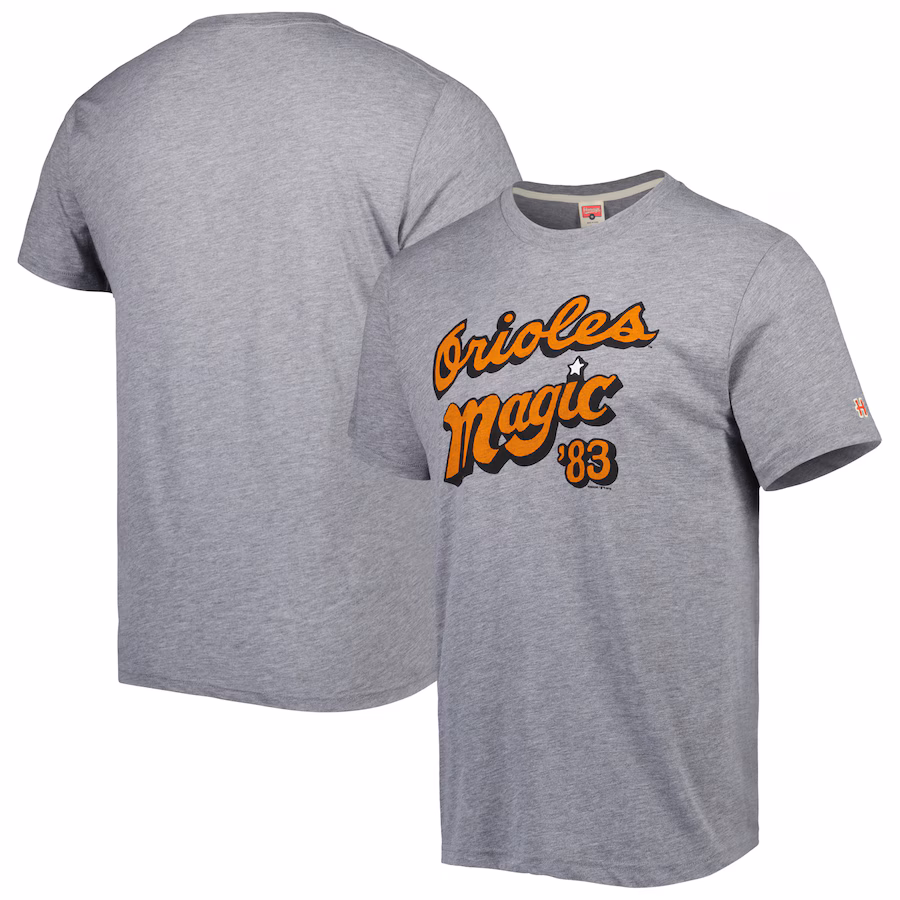 Men's Baltimore Orioles Homage Gray Hyper Local Tri-Blend T-Shirt
