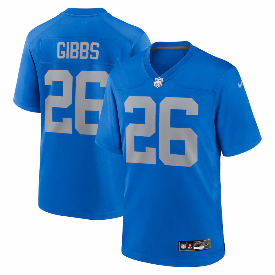 Men's Detroit Lions Jahmyr Gibbs Nike  Blue Alternate Game Jersey