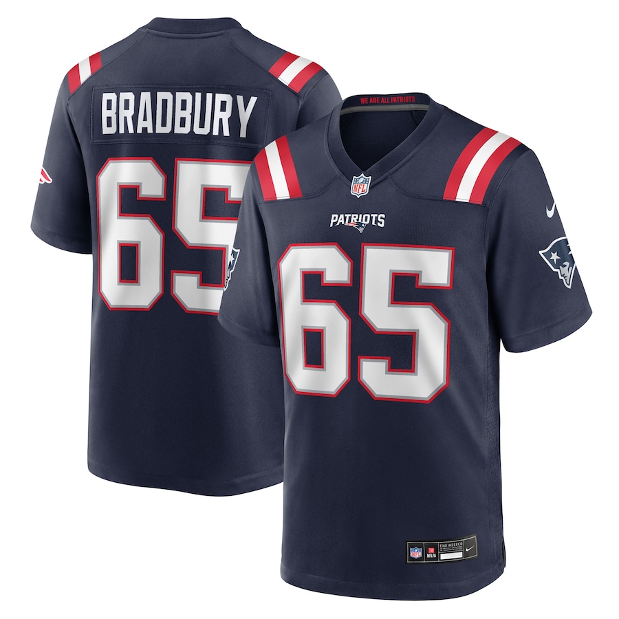 Men's New England Patriots Garrett Bradbury Nike Navy Team Game Jersey