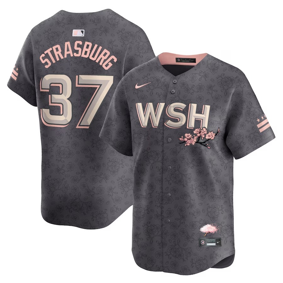 Men's Washington Nationals Stephen Strasburg Nike Charcoal City Connect Limited Player Jersey
