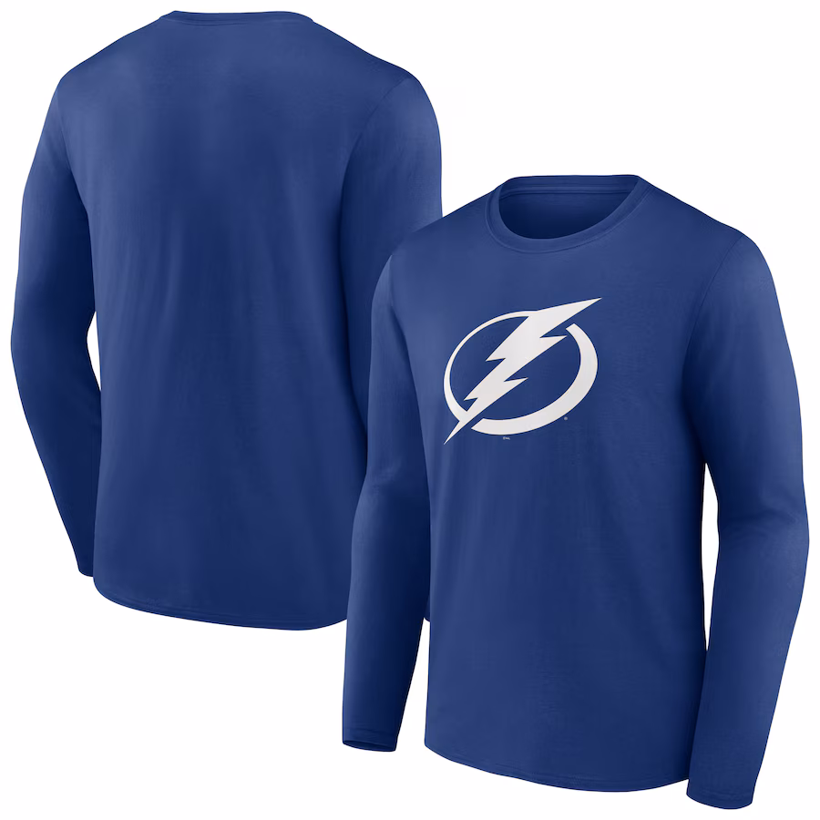 Men's Tampa Bay Lightning Blue Primary Logo Long Sleeve T-Shirt