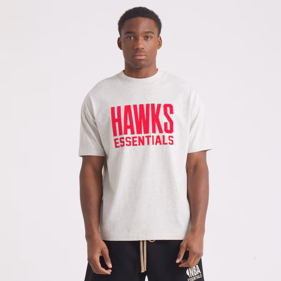 Unisex Atlanta Hawks Fear of God Heather Gray NBA x ESSENTIALS T-Shirt