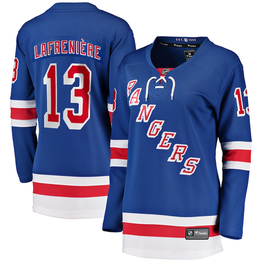Women's New York Rangers Alexis Lafrenière Fanatics Blue Breakaway Player Jersey