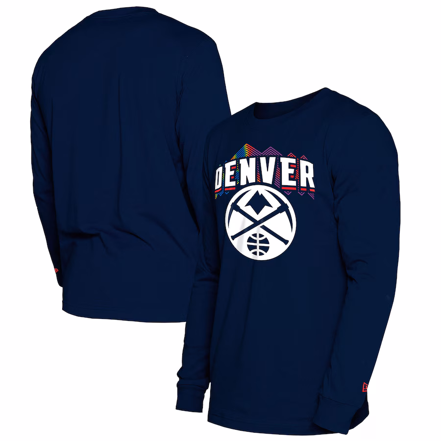 Men's Denver Nuggets  New Era Navy 2024/25 City Edition Long Sleeve T-Shirt