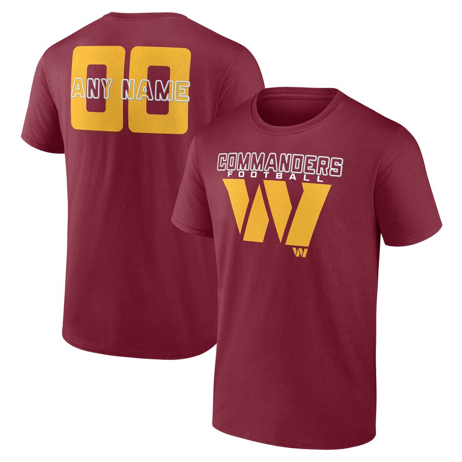 Men's Washington Commanders Burgundy Stellar Personalized Name & Number T-Shirt