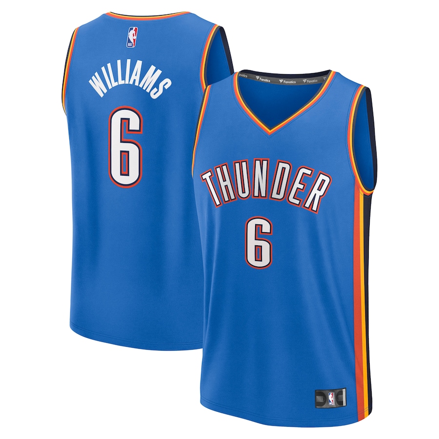Men's Oklahoma City Thunder Jaylin Williams Fanatics Blue Fast Break Replica Player Jersey - Icon Edition