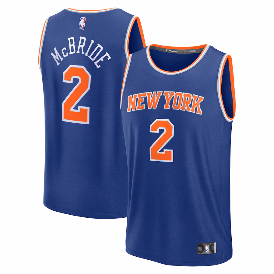 Men's New York Knicks Miles McBride Fanatics Blue Fast Break Replica Player Jersey - Icon Edition