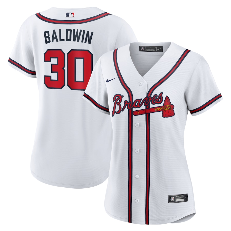 Women's Atlanta Braves Drake Baldwin Nike White Home Replica Jersey