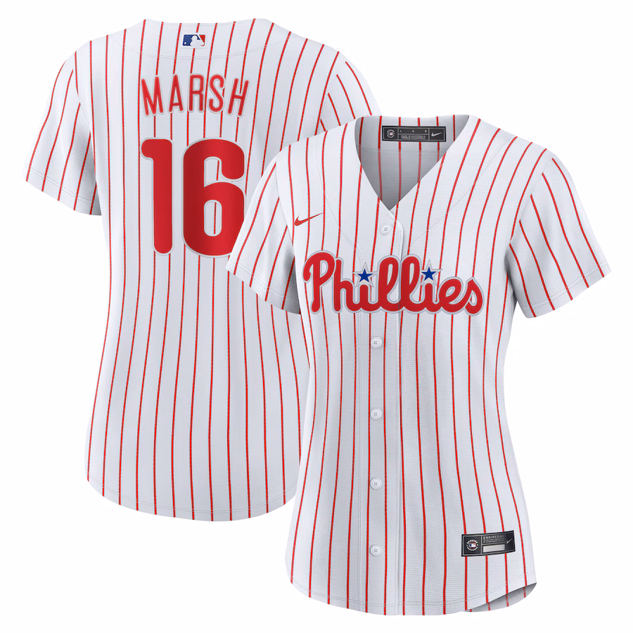 Women's Philadelphia Phillies Brandon Marsh Nike White Home Replica Jersey