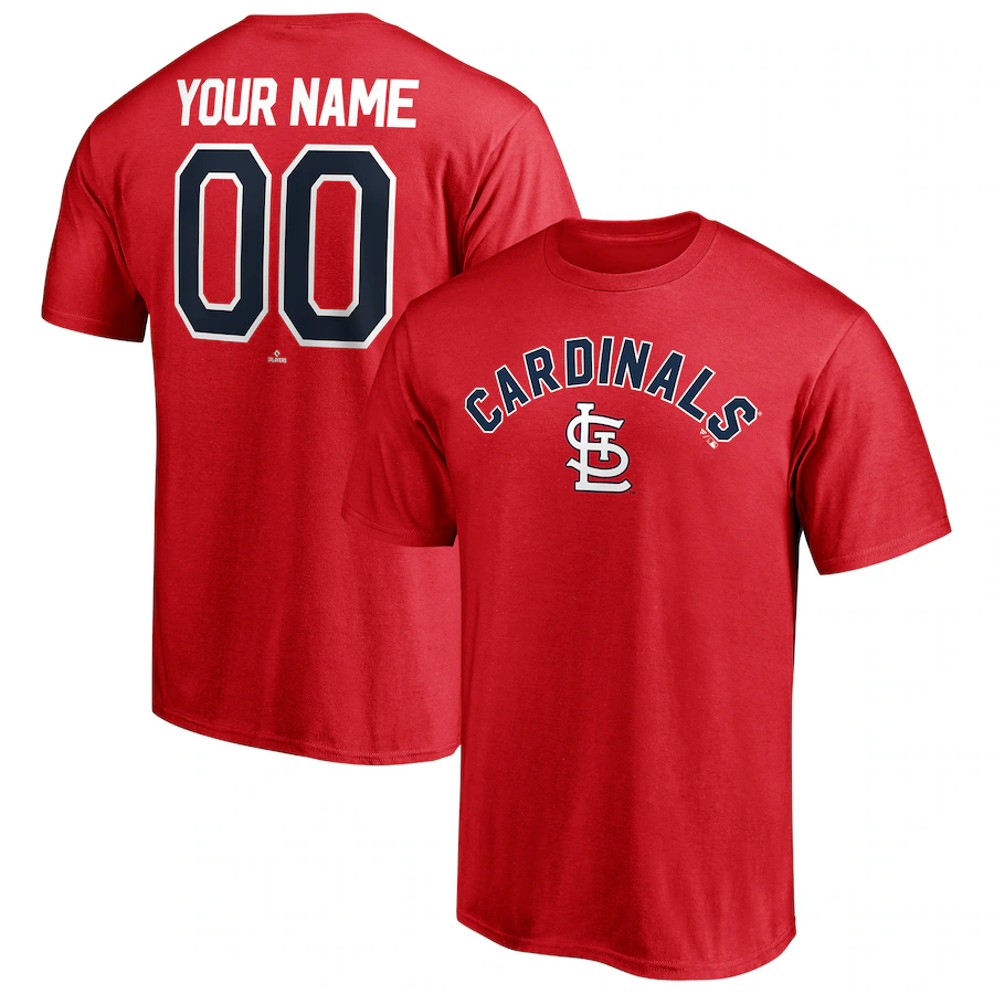 Men's St. Louis Cardinals Red Personalized Team Winning Streak Name & Number T-Shirt