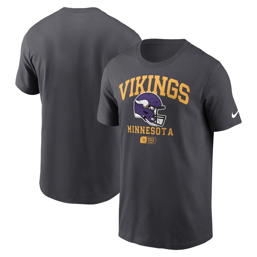 Men's Minnesota Vikings Nike Anthracite Helmet Essential T-Shirt