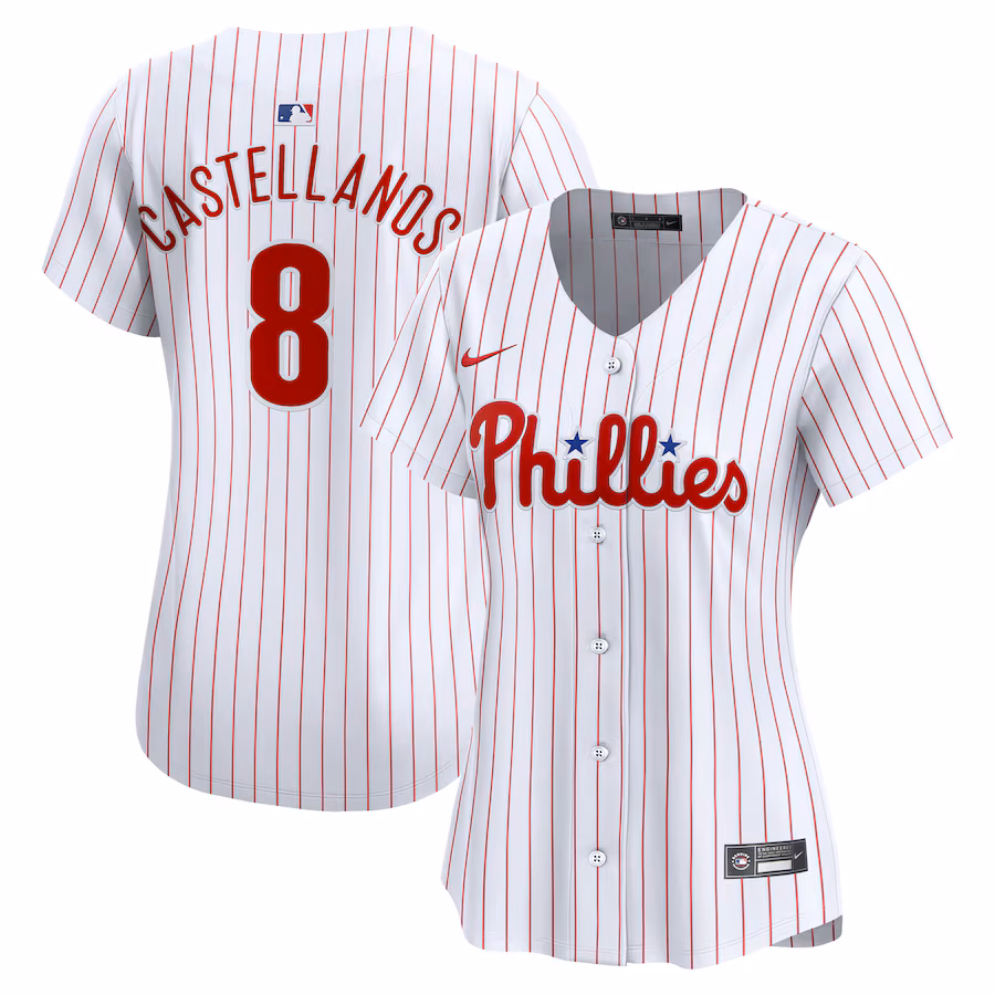 Women's Philadelphia Phillies Nick Castellanos Nike White Home Limited Jersey
