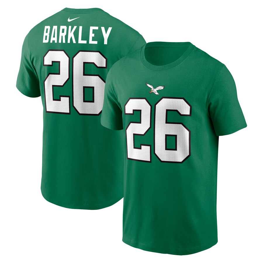 Men's Philadelphia Eagles Saquon Barkley Nike Kelly Green Player Name & Number T-Shirt