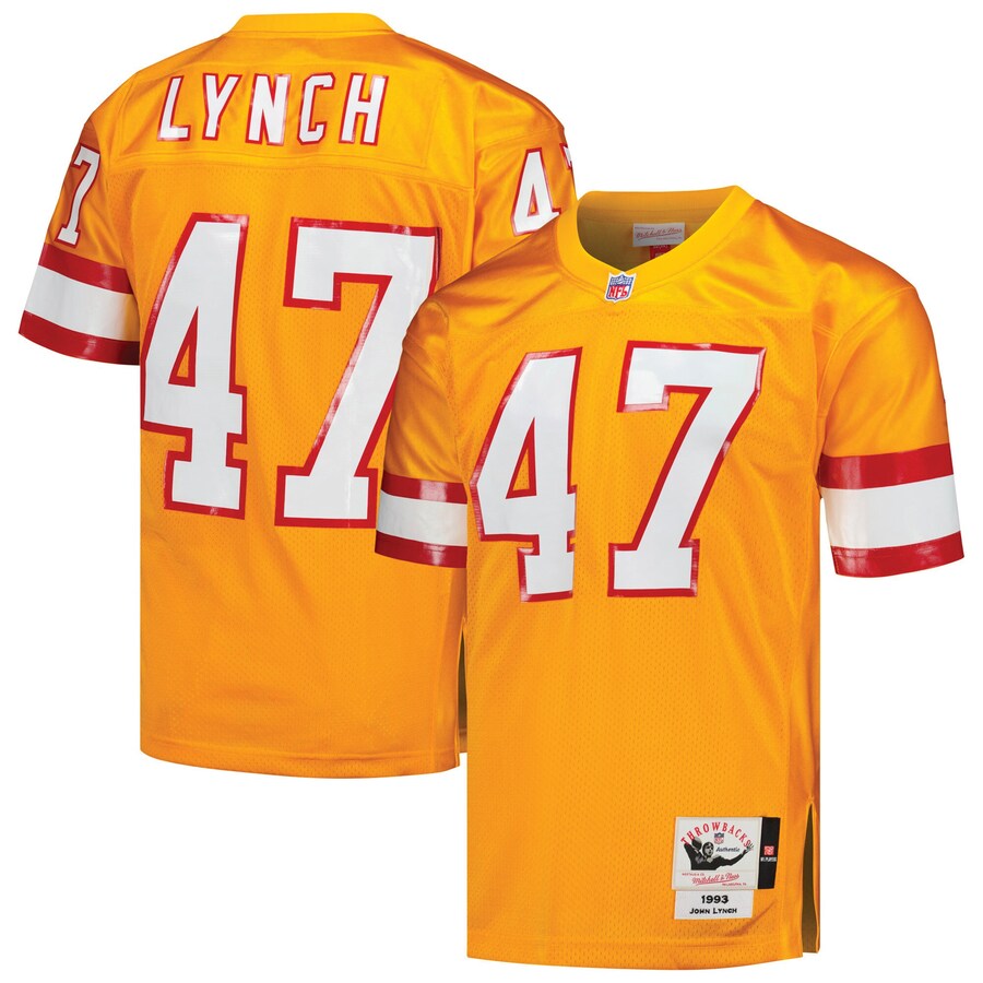 Men's Tampa Bay Buccaneers 1993 John Lynch Mitchell & Ness Orange Authentic Throwback Retired Player Jersey