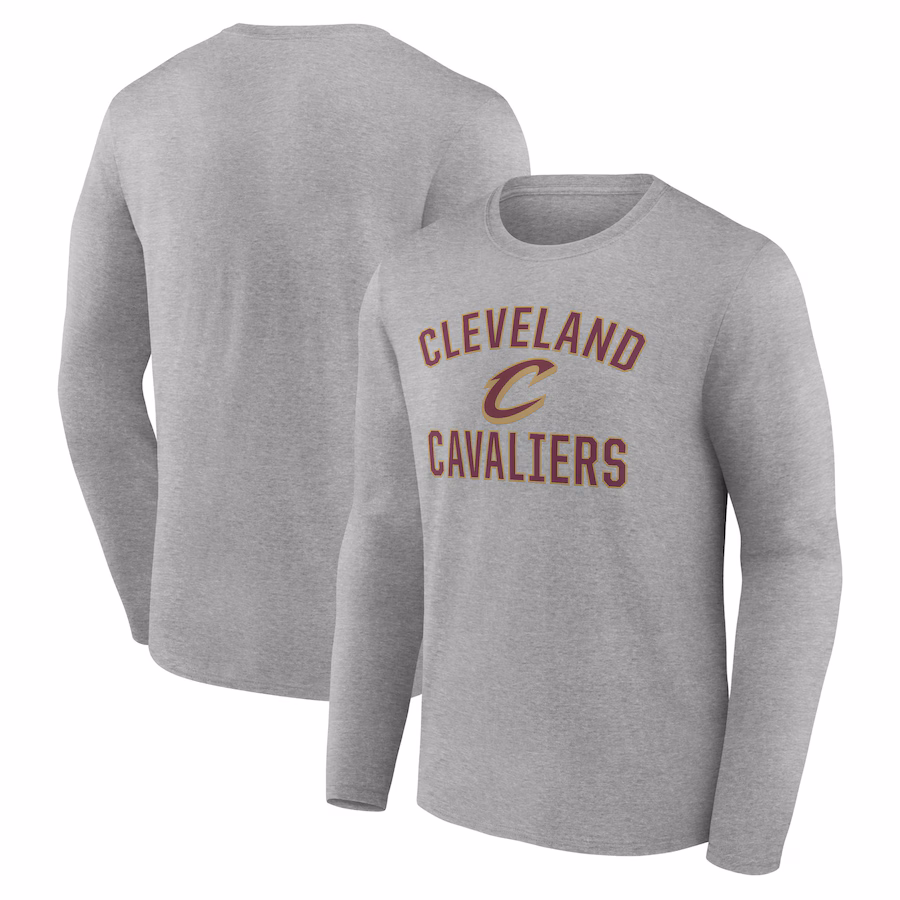 Men's Cleveland Cavaliers Gray Victory Arch Team Long Sleeve T-Shirt