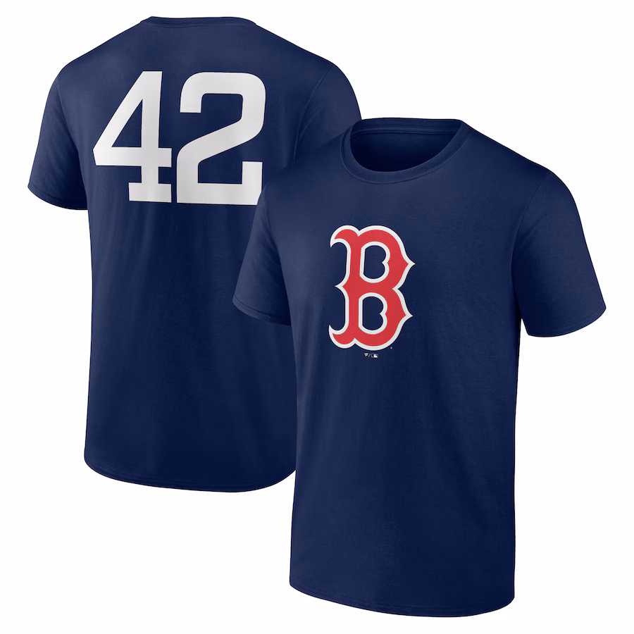 Men's Boston Red Sox Navy Jackie Robinson Day Name & Number T-Shirt