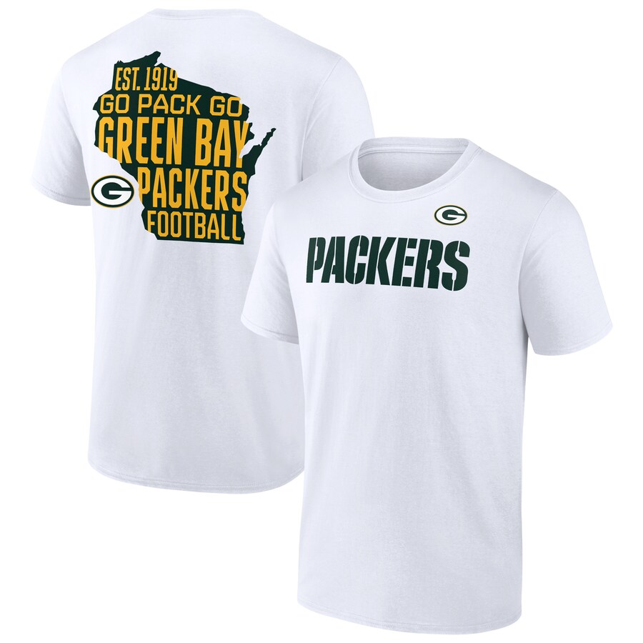 Men's Green Bay Packers  White Hot Shot T-Shirt