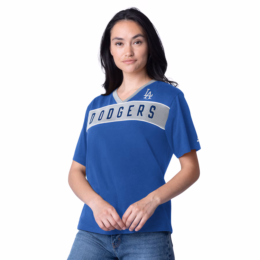 Women's Los Angeles Dodgers Starter Royal Game Day V-Neck T-Shirt