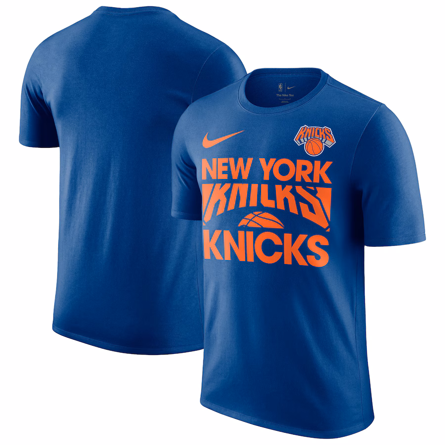 Men's New York Knicks Nike Blue Courtside This Is Our Year T-Shirt