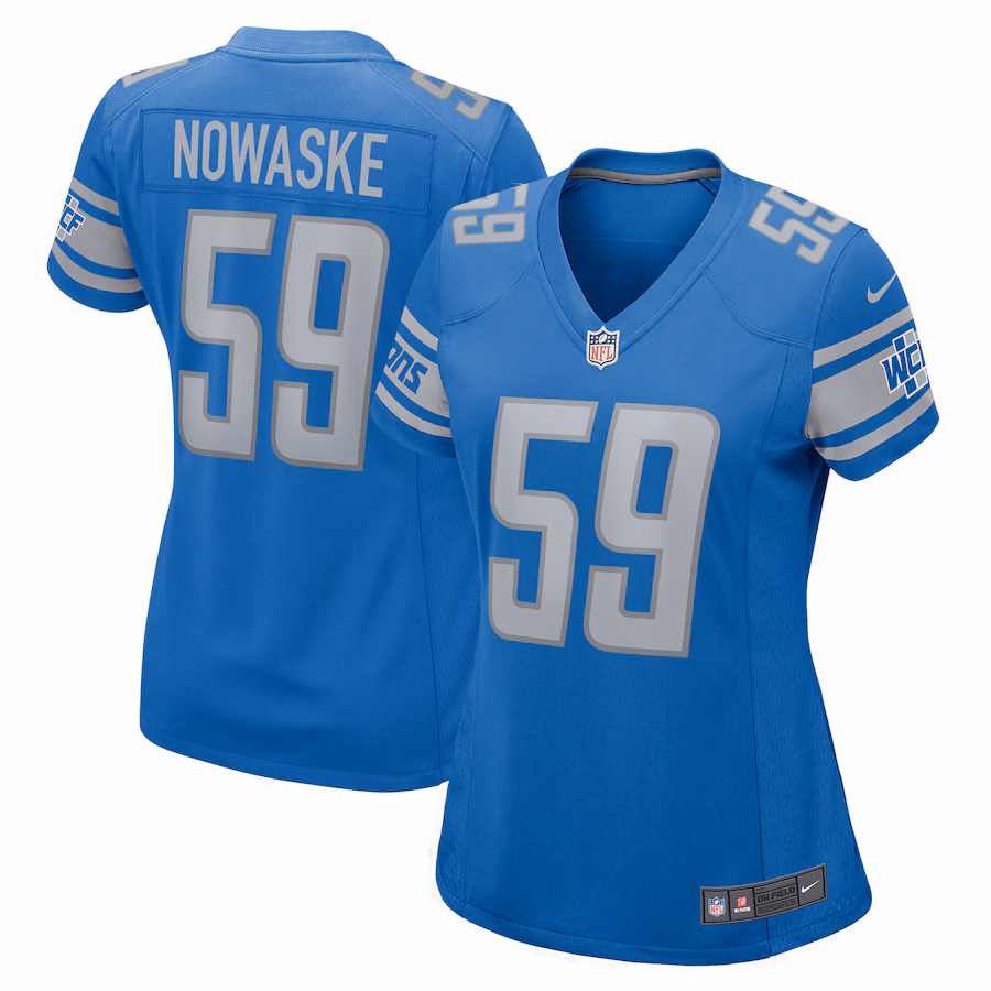 Women's Detroit Lions Trevor Nowaske Nike  Blue Team Game Jersey