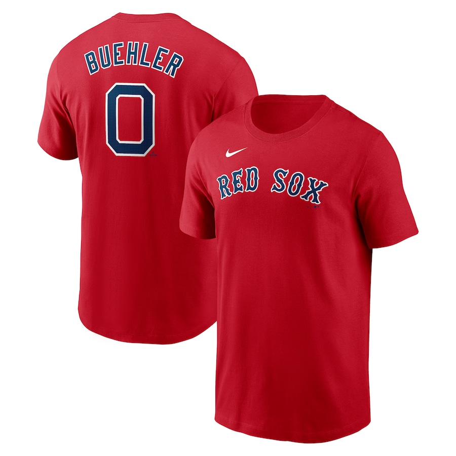 Men's Boston Red Sox Walker Buehler Nike Red Fuse Name & Number T-Shirt