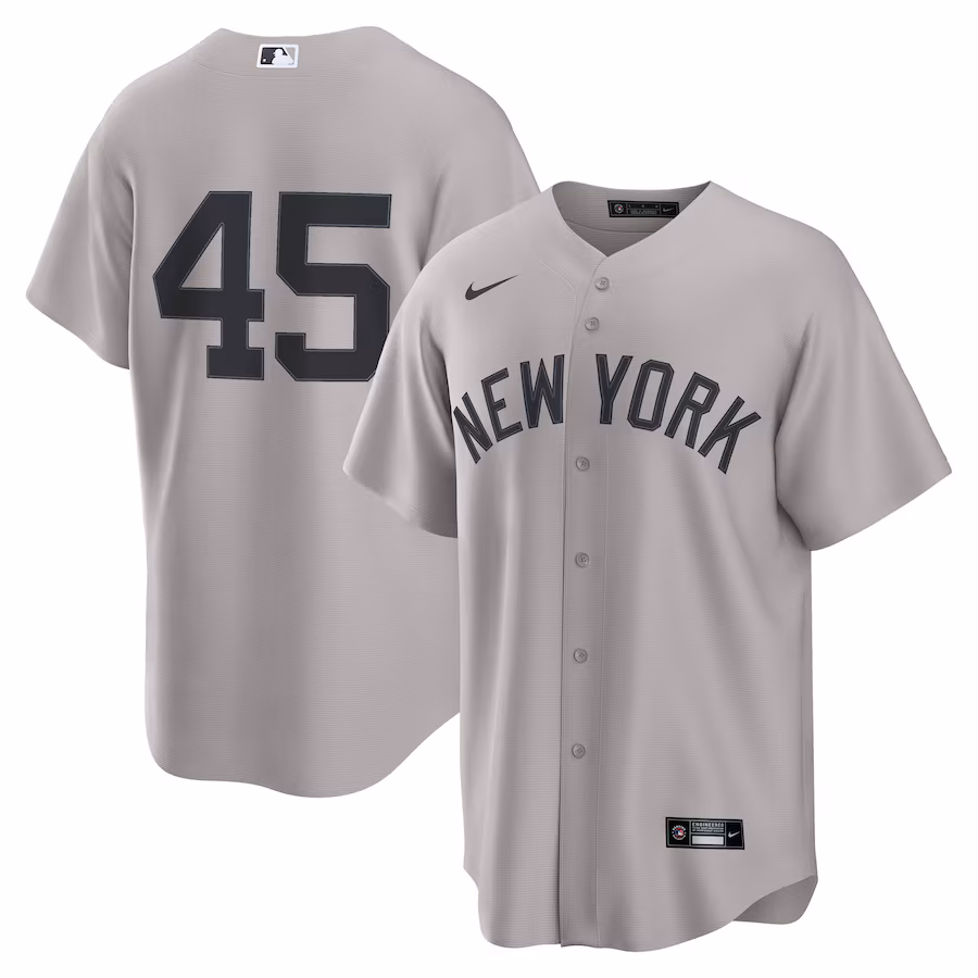 Men's New York Yankees Gerrit Cole Nike Gray Road 2.0 Replica Jersey