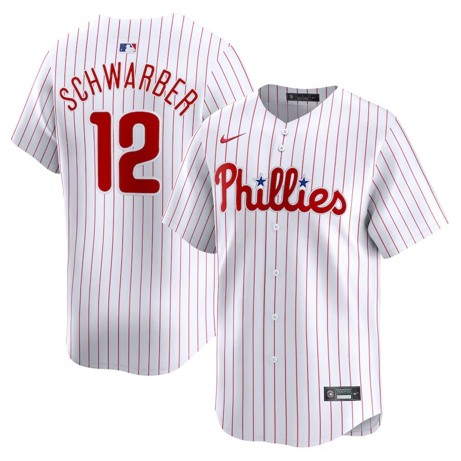 Men's Philadelphia Phillies Kyle Schwarber Nike White Home Limited Player Jersey
