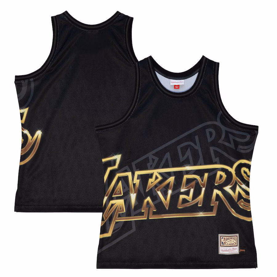 Men's Los Angeles Lakers Black  Mitchell & Ness Big Face 4.0 Fashion Tank Top