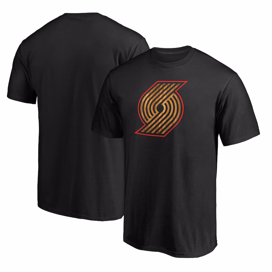 Men's Portland Trail Blazers  Black Hardwood T-Shirt