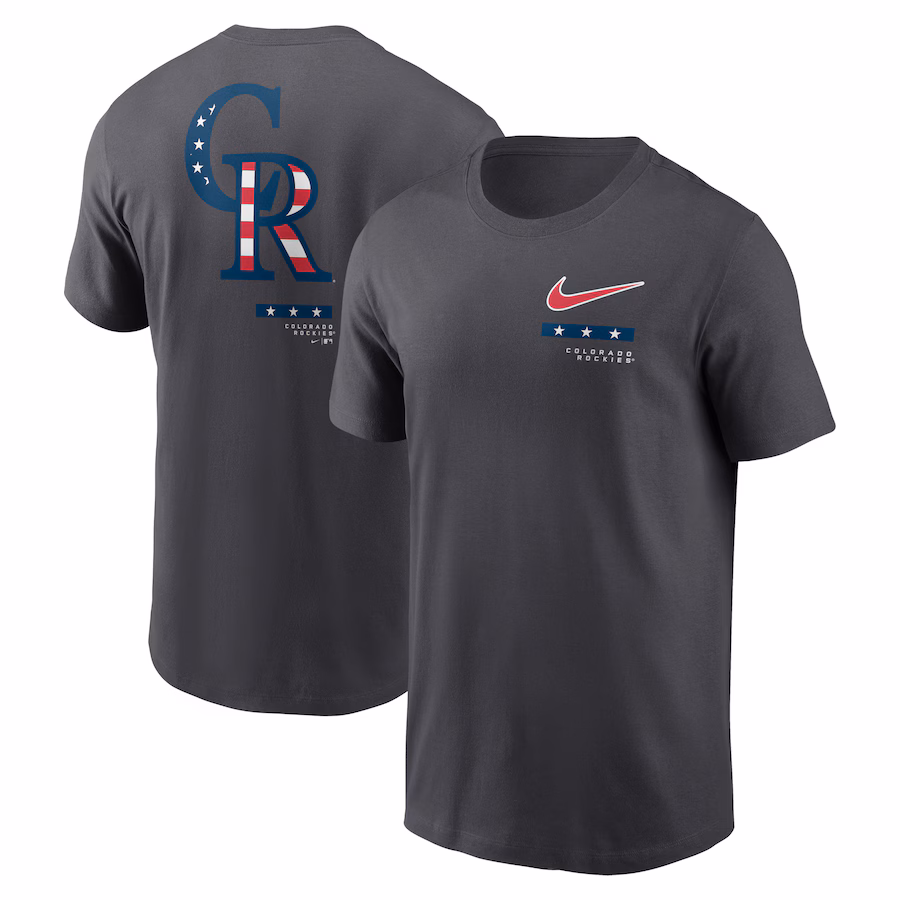 Men's Colorado Rockies Nike Anthracite Americana T-Shirt