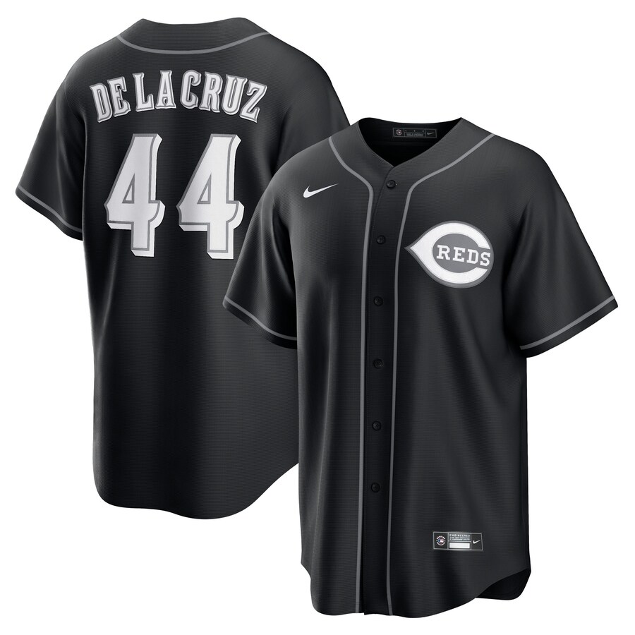 Men's Cincinnati Reds Elly De La Cruz Nike Black Lights Out Replica Player Jersey