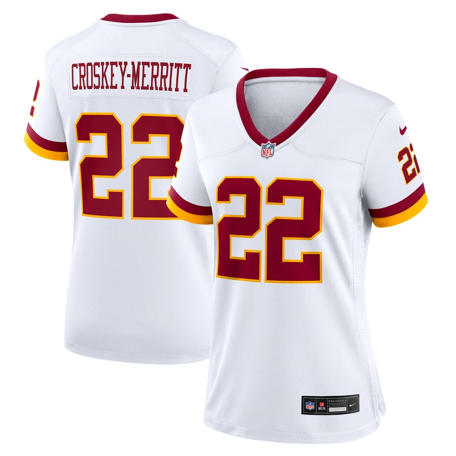Women's Washington Commanders Jacory Croskey-Merritt Nike White Game Super Bowl Era Jersey