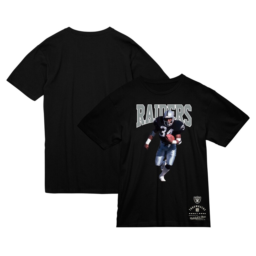 Men's Las Vegas Raiders Bo Jackson Mitchell & Ness Black Sideline Retired Player T-Shirt