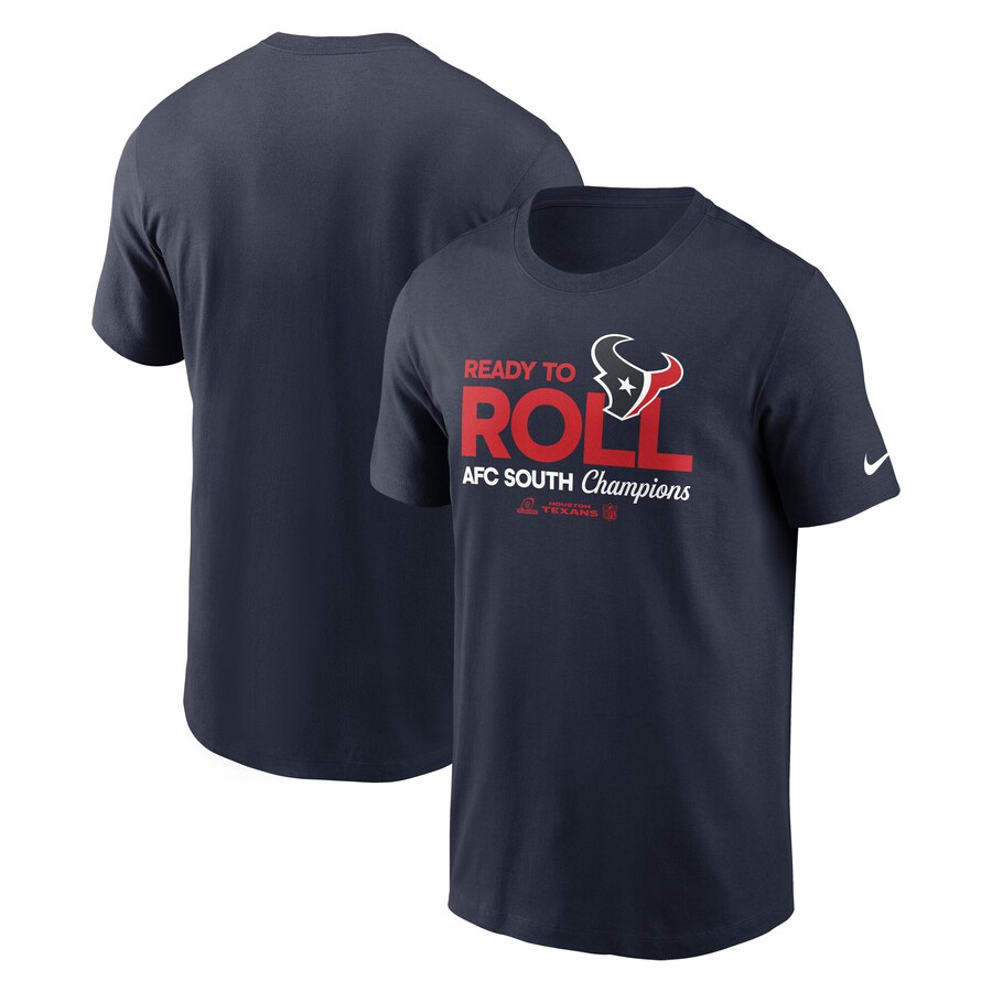 Men's Houston Texans  Nike Navy 2024 AFC South Division Champions Locker Room Trophy Collection T-Shirt