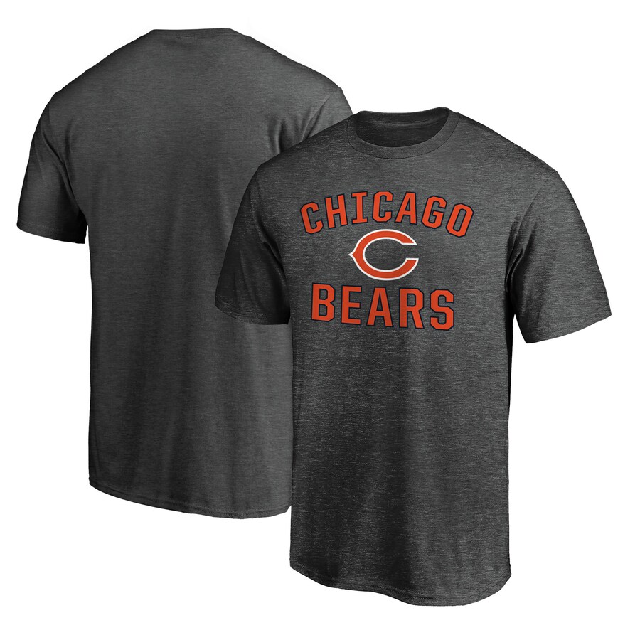Men's Chicago Bears Fanatics Heather Charcoal Victory Arch T-Shirt