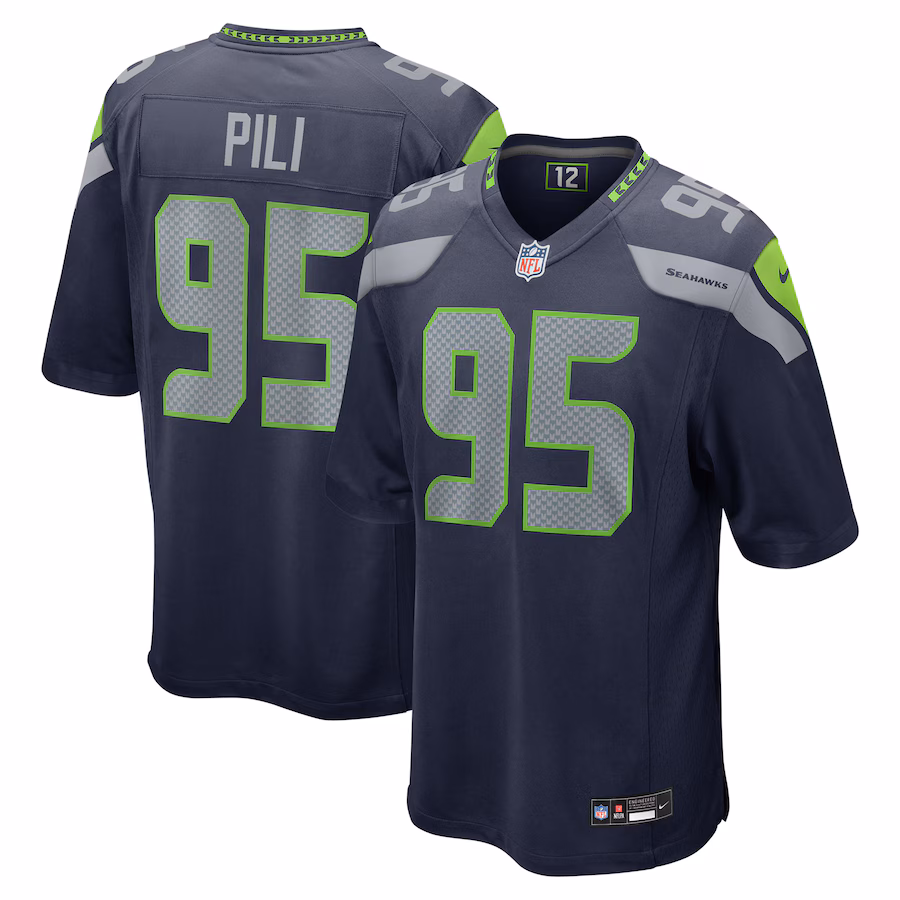 Men's Seattle Seahawks Brandon Pili Nike College Navy Team Game Jersey